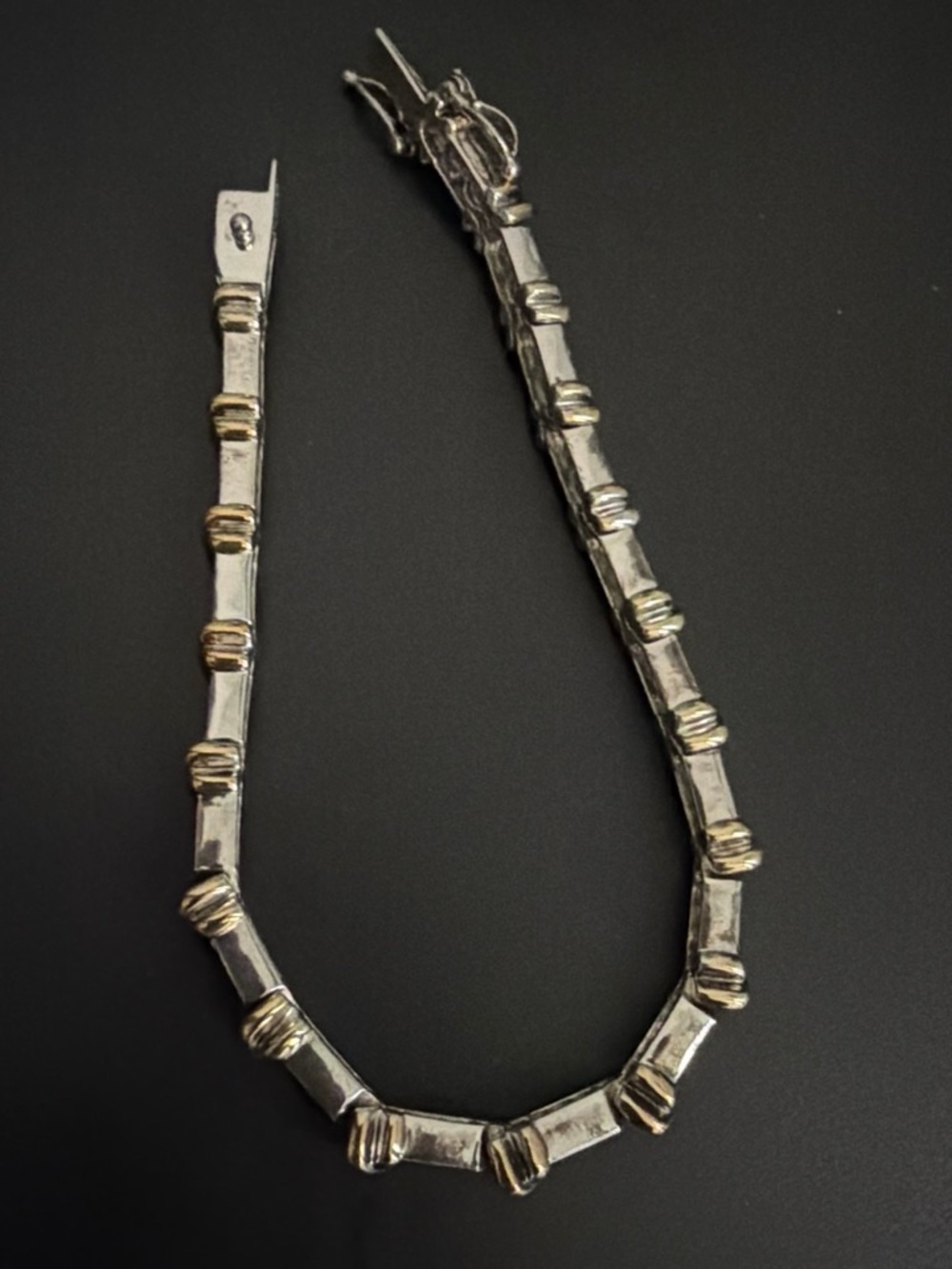 Sterling Silver Two-Tone Link Bracelet - Silver and Gold